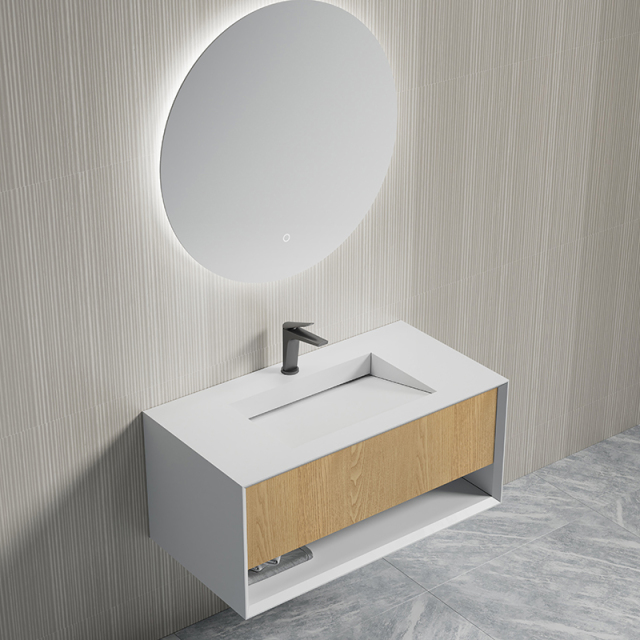 Factory Wholesale Single Under Counter Sink Wall Mounted Hanging Bathroom Vanity Cabinet TW-2500