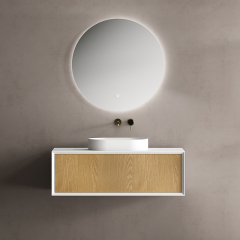 China Wholesale Factory Single Counter Top Sink Wall Mounted Hanging Bathroom Vanity Cabinet TW-2201