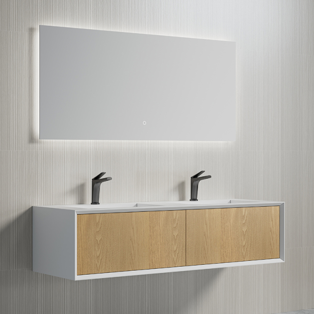 Supplier Double Under Counter Sink Floating Bathroom Vanity Cabinet TW-2502
