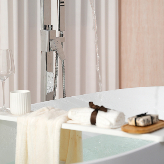 Factory Supply Quality Assurance Freestanding Artificial Poly Stone Bathtub TW-8866