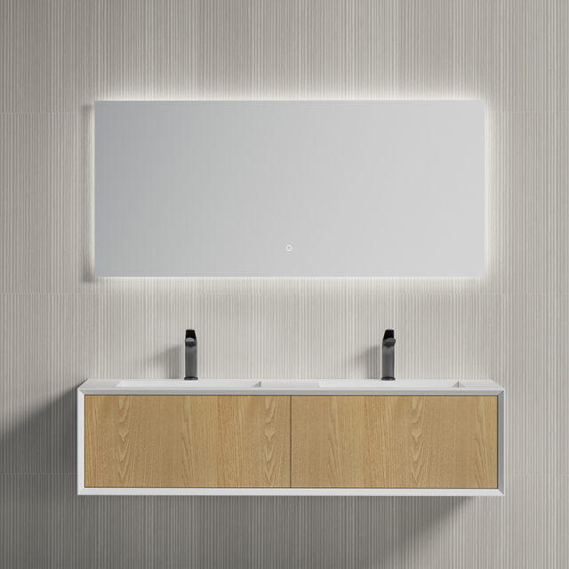 Supplier Double Under Counter Sink Floating Bathroom Vanity Cabinet TW-2502