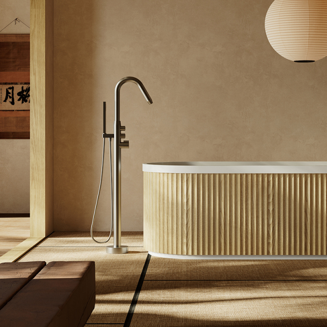 Wholesale Price Oval Freestanding Wood pattern Acrylic Bathtub TW-M31