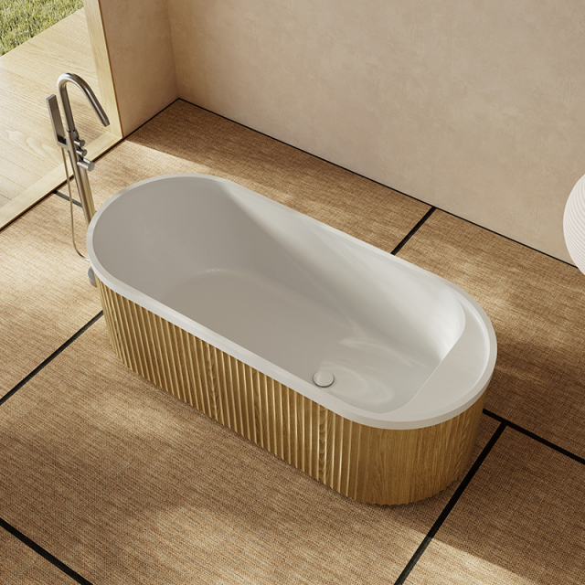 Wholesale Price Oval Freestanding Wood pattern Acrylic Bathtub TW-M31
