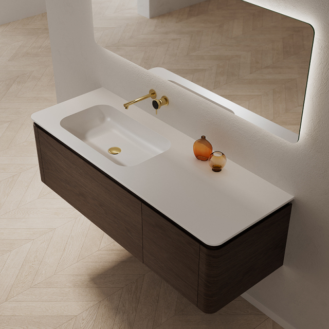 Wholesale Fashion Single Sink Wood Grain Wall Mounted Bathroom Cabinet Unit TW-5503