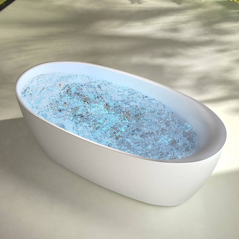 Quality Wholesale Unique Design Solid Surface Oval Bubble Constant Temperature Heated Massage Bathtub MR-88812M