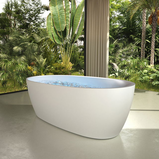 Quality Wholesale Unique Design Solid Surface Oval Bubble Constant Temperature Heated Massage Bathtub MR-88812M