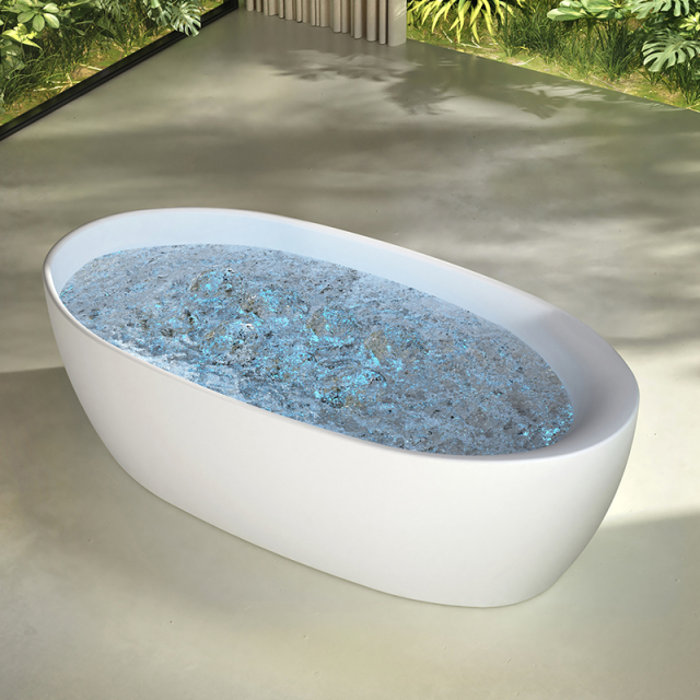 Quality Wholesale Unique Design Solid Surface Oval Bubble Constant Temperature Heated Massage Bathtub MR-88811M