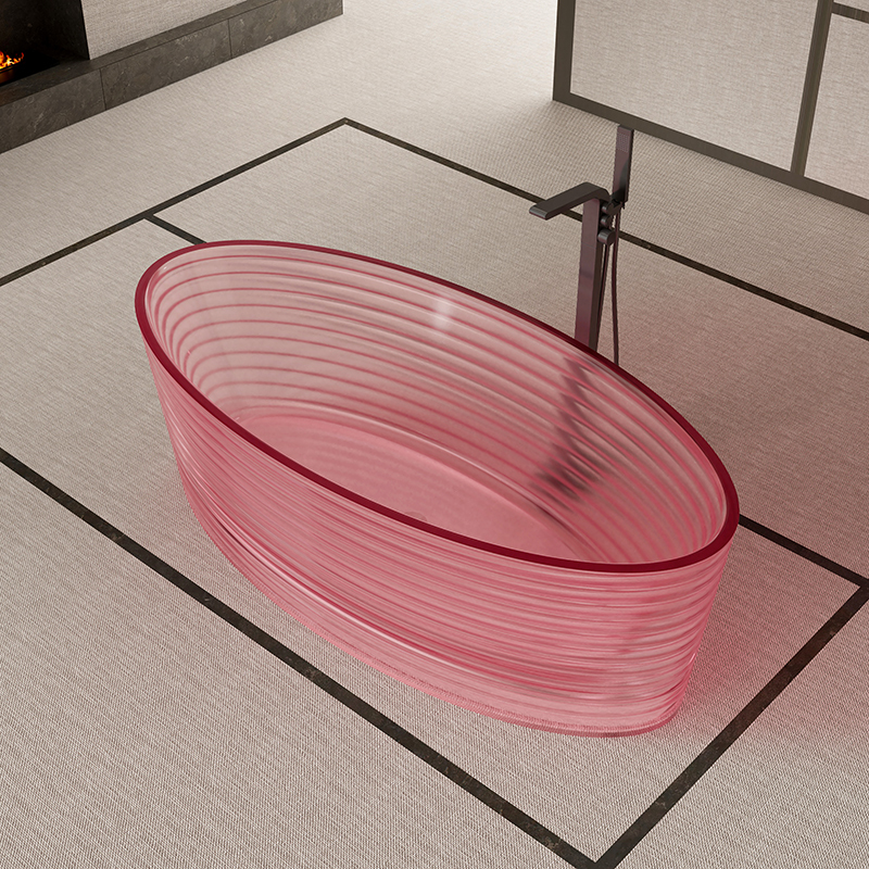 Wholesale High End Quality Fluted Freestanding Transparent Bathtub MR-T88807
