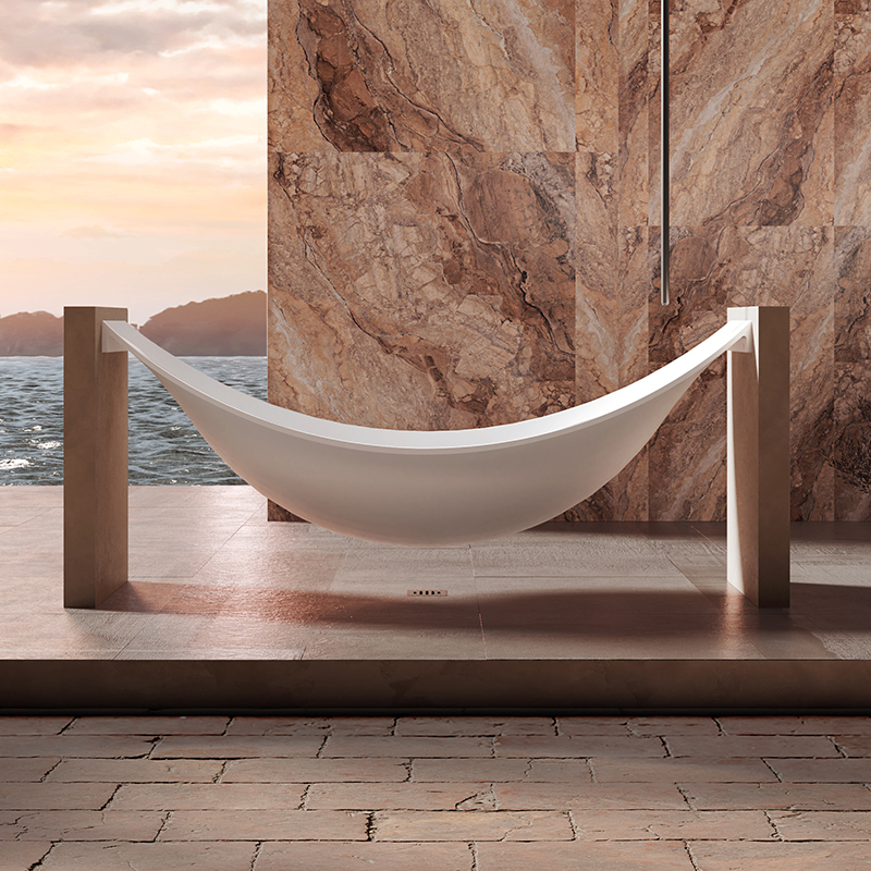 Wholesale Fashion Freestanding Solid Surface Floating Hammock Bathtub MR-88899