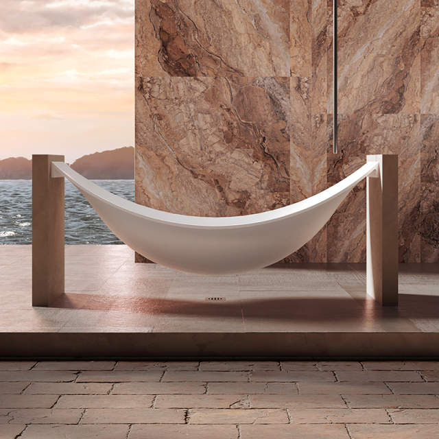 Wholesale Fashion Freestanding Solid Surface Floating Hammock Bathtub MR-88899