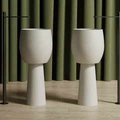 Hot Style Wholesale Solid Surface Fluted Freestanding Wash Basin MR-Z1103