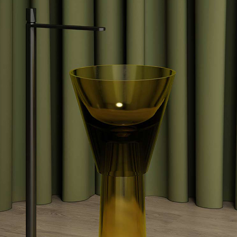 Wholesale Fashion Transparent Resin Pedestal Wash Basin MR-Z1102T