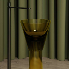 Wholesale Fashion Transparent Resin Pedestal Wash Basin MR-Z1102T