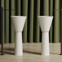 Hot Style Wholesale Solid Surface Fluted Freestanding Wash Basin MR-Z1102