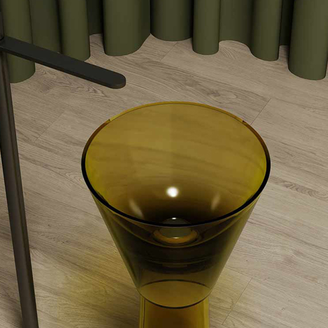 Wholesale Fashion Transparent Resin Pedestal Wash Basin MR-Z1102T