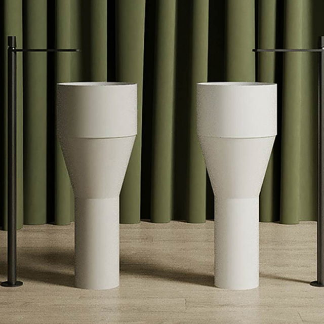 Hot Style Wholesale Solid Surface Fluted Freestanding Wash Basin MR-Z1101