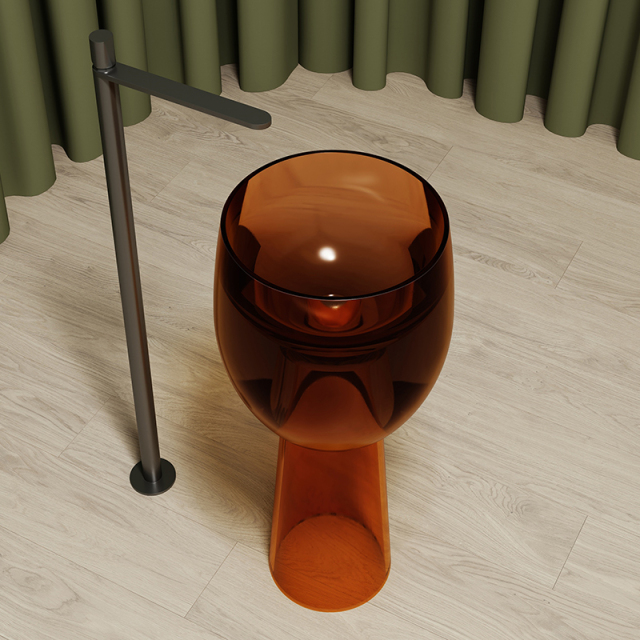 Wholesale Fashion Transparent Resin Pedestal Wash Basin MR-Z1103T