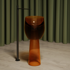 Wholesale Fashion Transparent Resin Pedestal Wash Basin MR-Z1103T