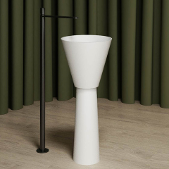 Hot Style Wholesale Solid Surface Fluted Freestanding Wash Basin MR-Z1102