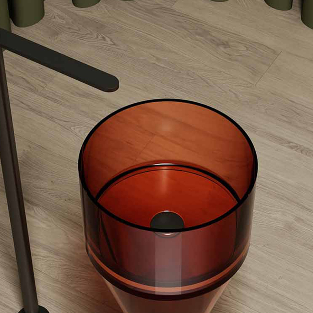 Wholesale Fashion Transparent Resin Pedestal Wash Basin MR-Z1101T