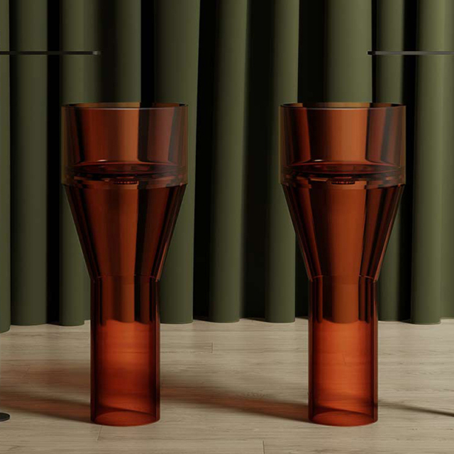 Wholesale Fashion Transparent Resin Pedestal Wash Basin MR-Z1101T