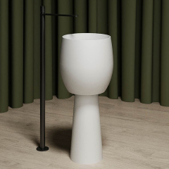 Hot Style Wholesale Solid Surface Fluted Freestanding Wash Basin MR-Z1103
