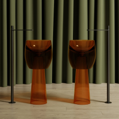 Wholesale Fashion Transparent Resin Pedestal Wash Basin MR-Z1103T