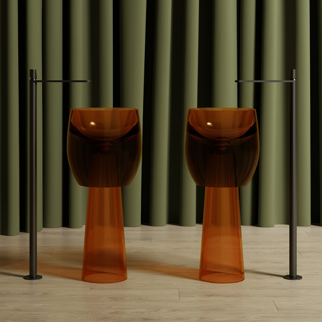 Wholesale Fashion Transparent Resin Pedestal Wash Basin MR-Z1103T