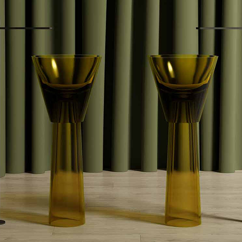 Wholesale Fashion Transparent Resin Pedestal Wash Basin MR-Z1102T