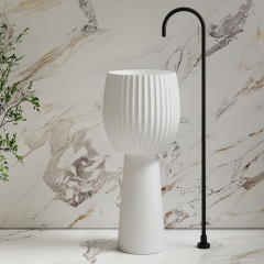 Wholesale Price Solid Surface Freestanding Wash Basin MR-Z1203