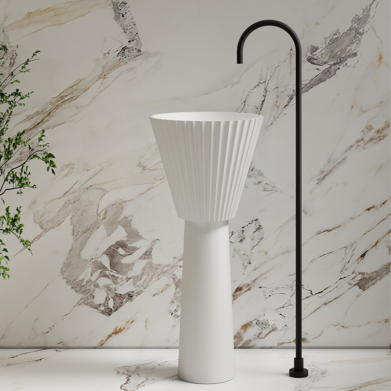 Wholesale Price Solid Surface Freestanding Wash Basin MR-Z1202