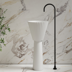 Wholesale Price Solid Surface Freestanding Wash Basin MR-Z1202