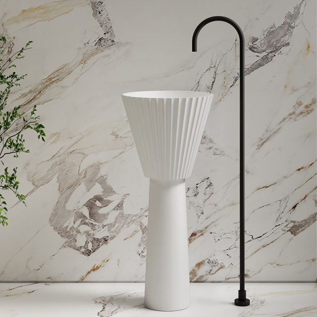 Wholesale Price Solid Surface Freestanding Wash Basin MR-Z1202