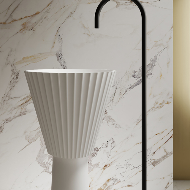 Wholesale Price Solid Surface Freestanding Wash Basin MR-Z1202