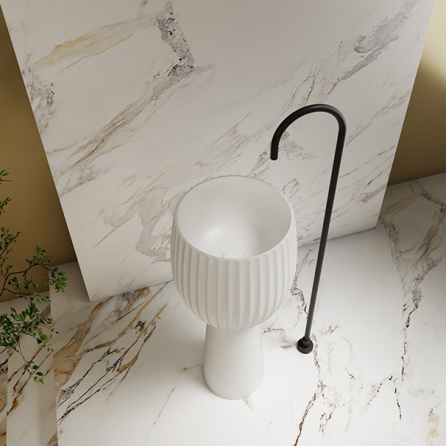 Wholesale Price Solid Surface Freestanding Wash Basin MR-Z1203