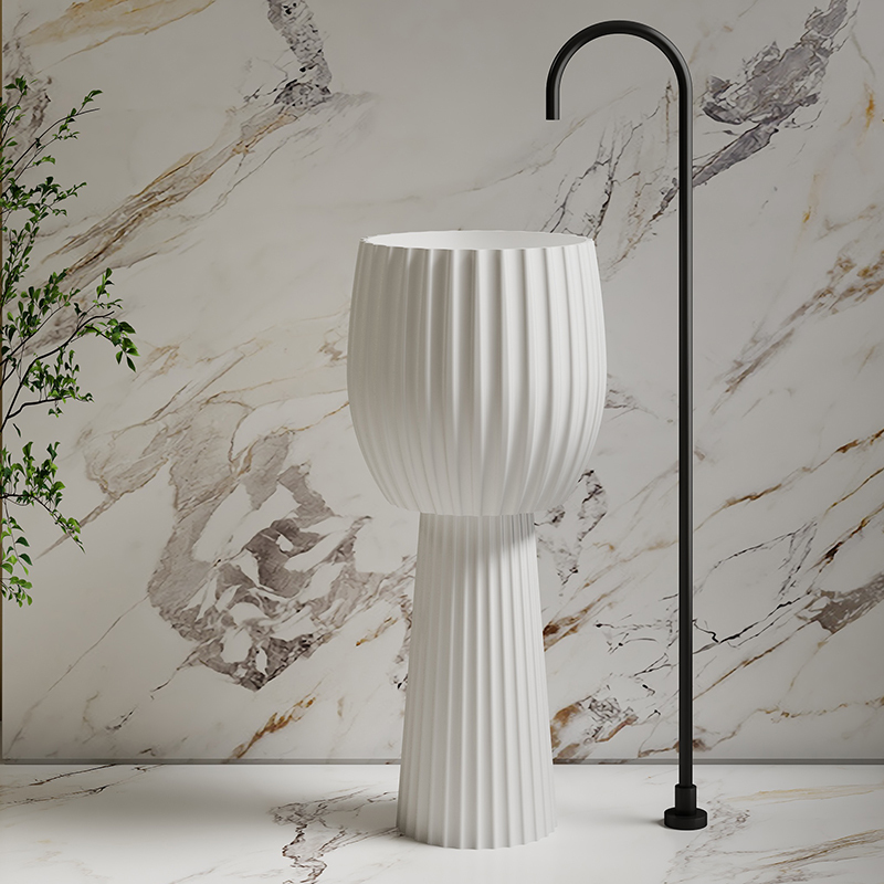 Wholesale Price Solid Surface Freestanding Wash Basin MR-Z1503