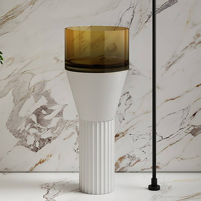 Wholesale High End Quality Solid Surface Freestanding Wash Basin MR-TZ1301