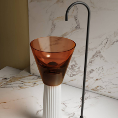 Wholesale High End Quality Solid Surface Freestanding Wash Basin MR-TZ1302