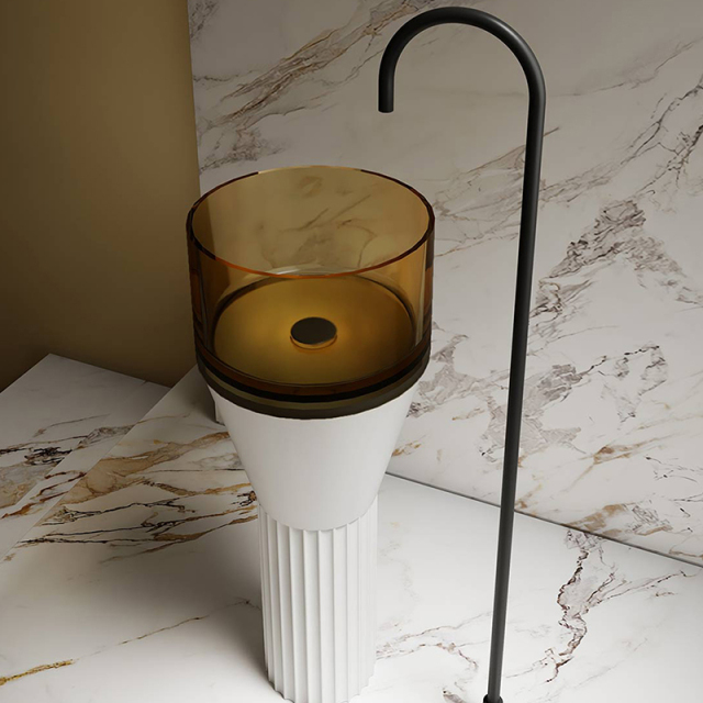 Wholesale High End Quality Solid Surface Freestanding Wash Basin MR-TZ1301