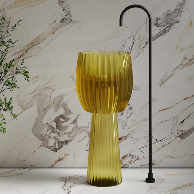 Factory Supply Quality Assurance Freestanding Transparent Wash Basin MR-TZ1503