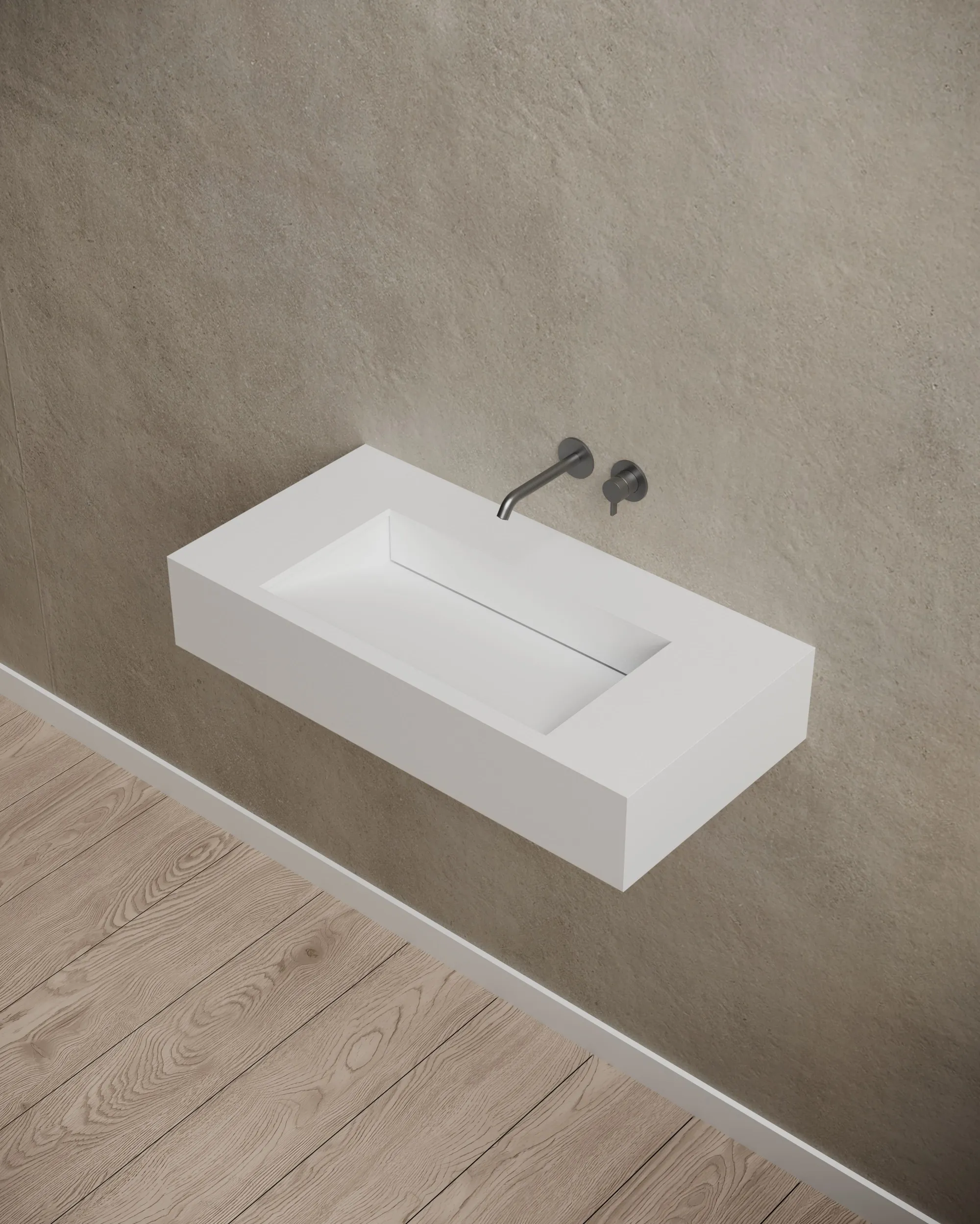 T&W factory technicians inspecting and polishing solid surface wash basins