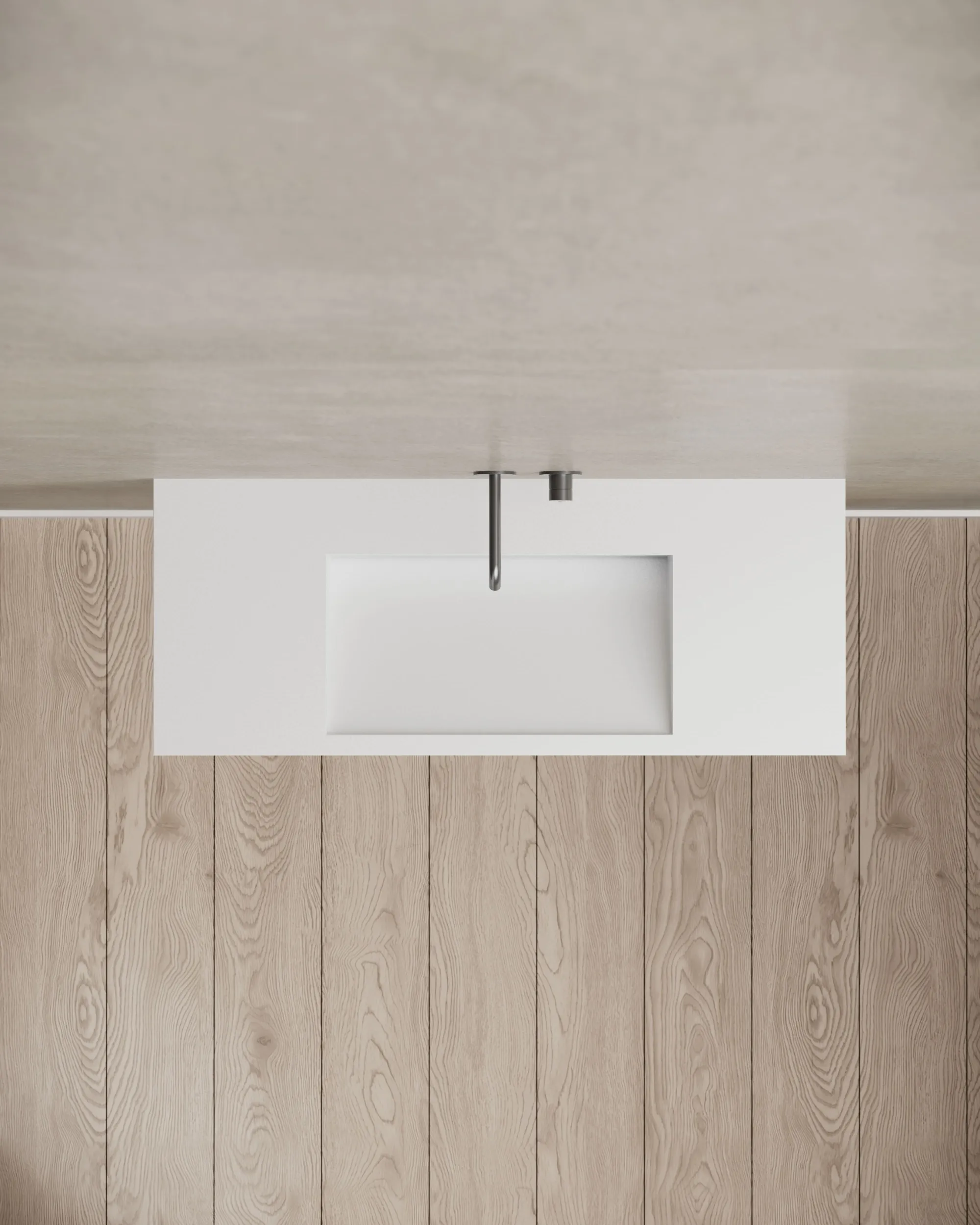 Technician polishing the surface of T&W solid surface basin