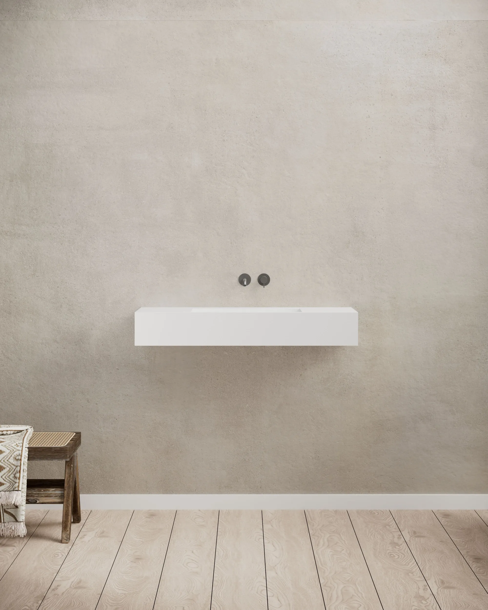 T&W TW-G273 extended 1000mm basin with wide rectangular bowl