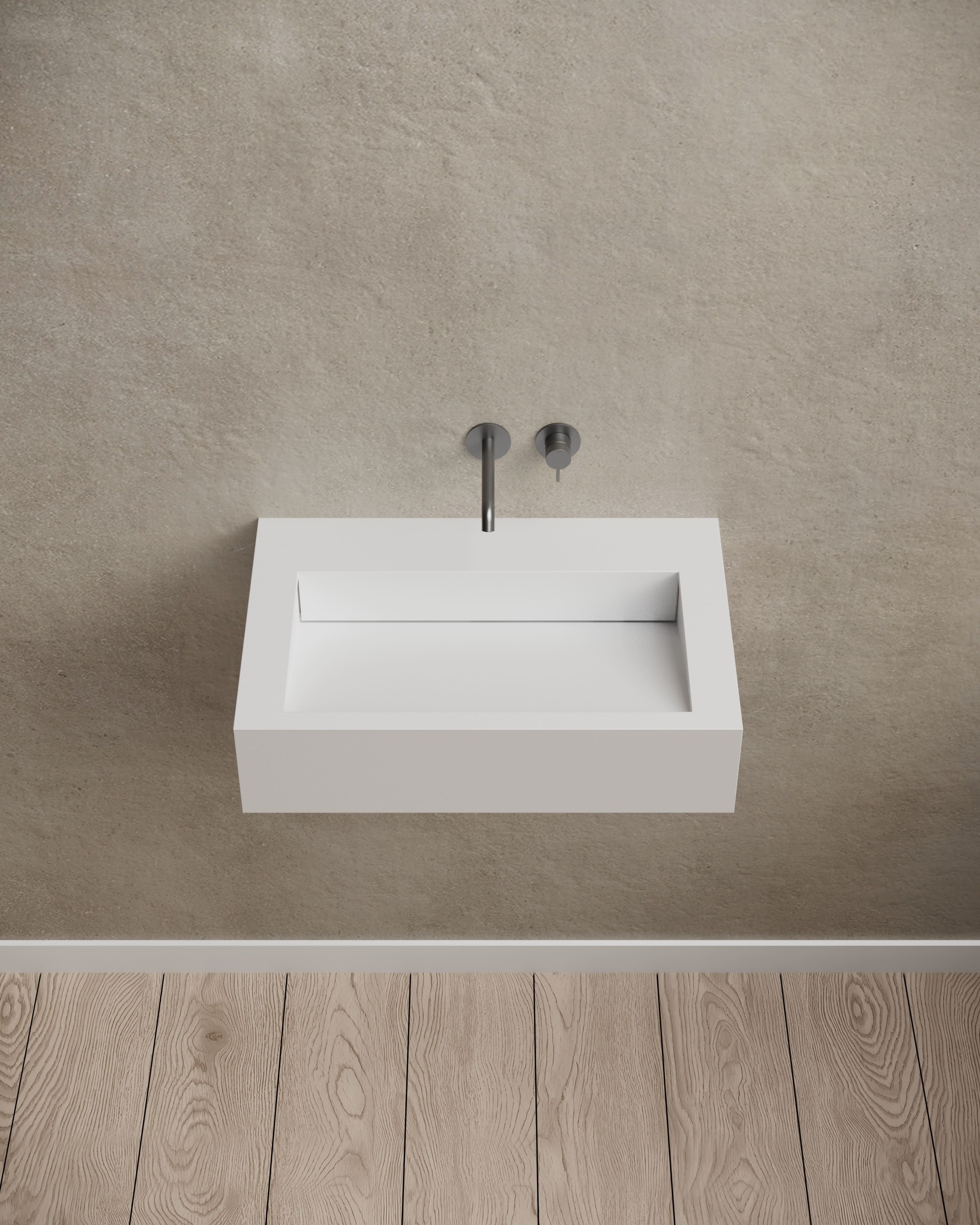 T&W 24-Inch Wall-Mount Artificial Stone Wash Basin