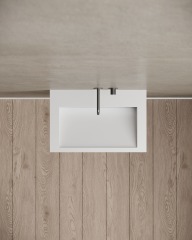 T&W 24-Inch Wall-Mount Artificial Stone Wash Basin