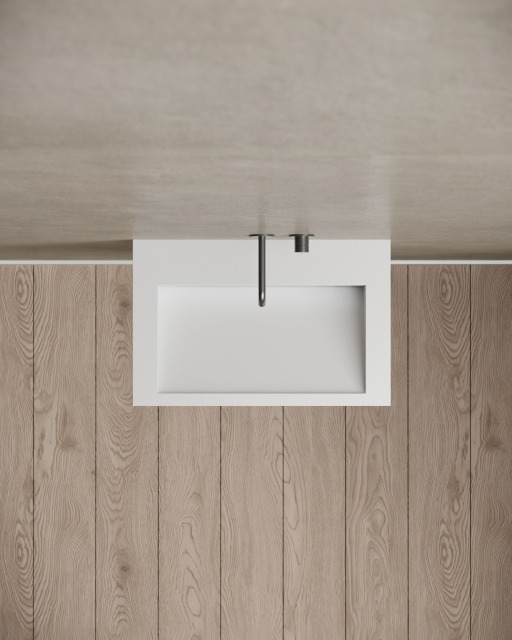T&W 24-Inch Wall-Mount Artificial Stone Wash Basin