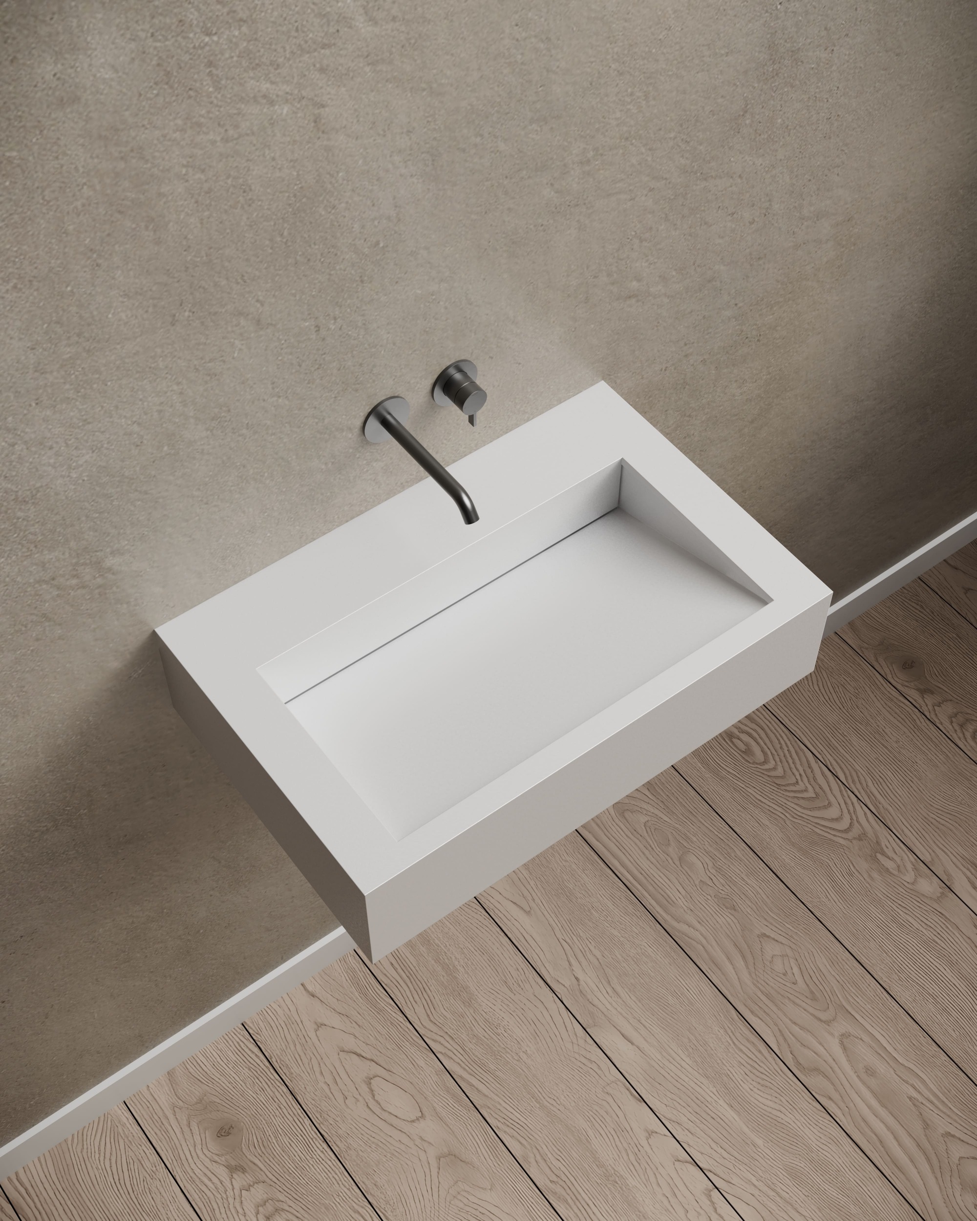 T&W 24-Inch Wall-Mount Artificial Stone Wash Basin