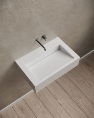 T&W 24-Inch Wall-Mount Artificial Stone Wash Basin