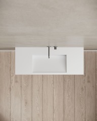 T&W 39.5-Inch Wall-Mount Artificial Stone Wash Basin TW-G275