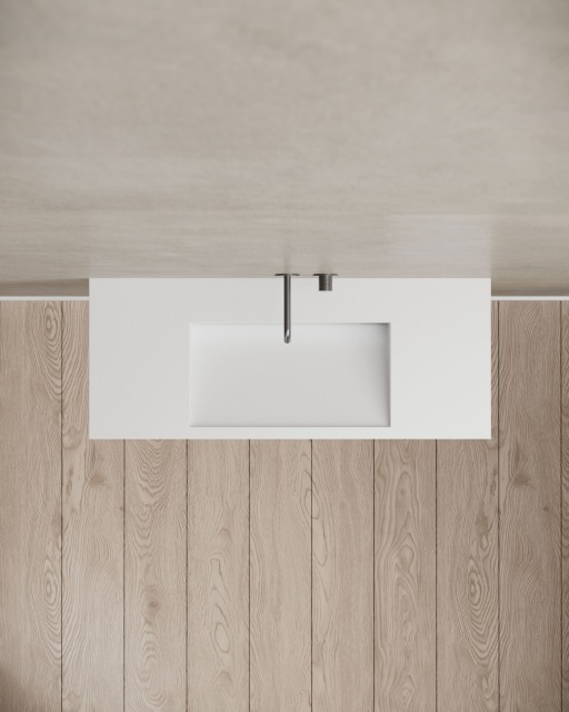 T&W 39.5-Inch Wall-Mount Artificial Stone Wash Basin TW-G275